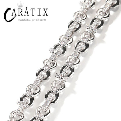 CARÁTIX Infinity Cross 8-Shape Link Chain Choker Necklace – Iced Out CZ Hip Hop Jewelry for Men & Women - CaratixJewelry