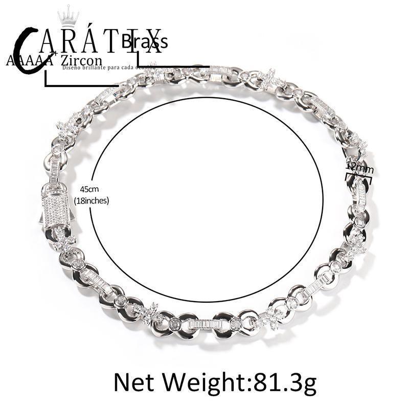 CARÁTIX Infinity Cross 8-Shape Link Chain Choker Necklace – Iced Out CZ Hip Hop Jewelry for Men & Women - CaratixJewelry