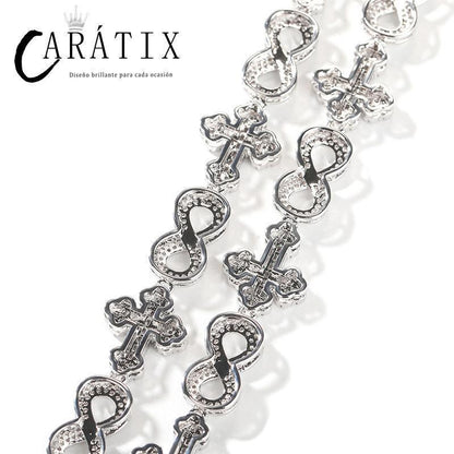 CARÁTIX – Infinity Cross Cuban Link Chain Necklace | 5A+ CZ Bling Iced Hip Hop Jewelry for Men - CaratixJewelry