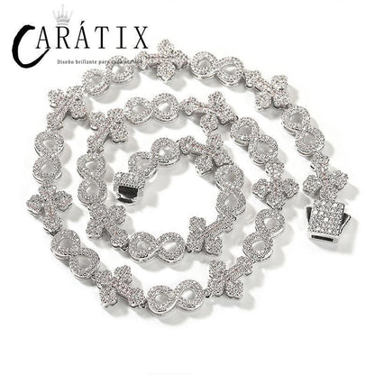 CARÁTIX – Infinity Cross Cuban Link Chain Necklace | 5A+ CZ Bling Iced Hip Hop Jewelry for Men - CaratixJewelry