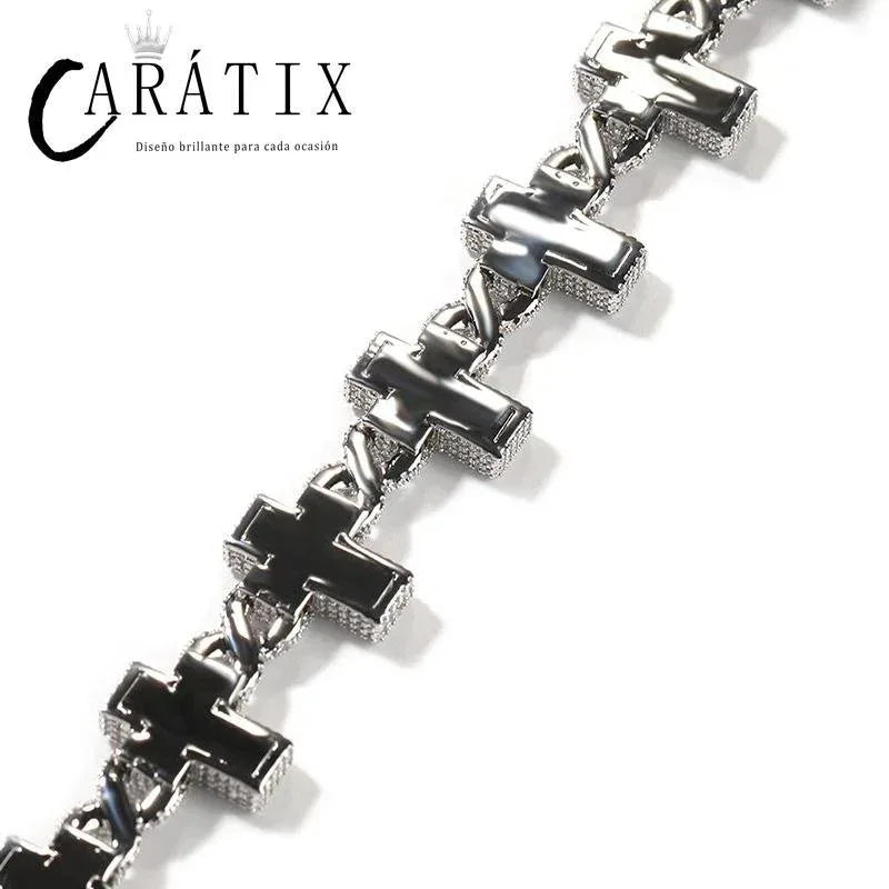 CARÁTIX Infinity Cross Link Chain Necklace – 5A+ CZ Iced Out Hip Hop Bling Jewelry for Men | Gold & Silver Rapper Gift - CaratixJewelry