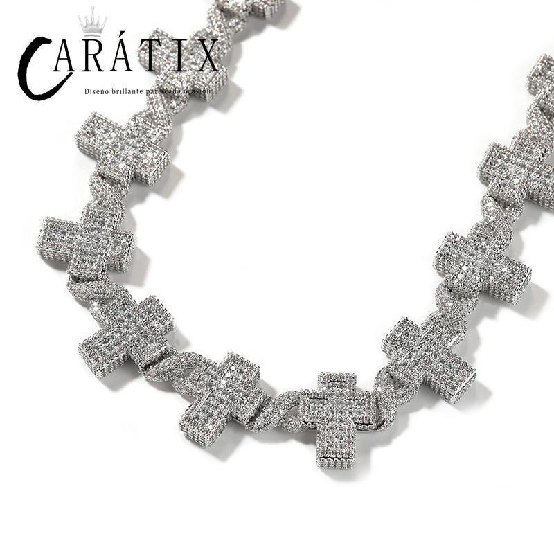 CARÁTIX Infinity Cross Link Chain Necklace – 5A+ CZ Iced Out Hip Hop Bling Jewelry for Men | Gold & Silver Rapper Gift - CaratixJewelry