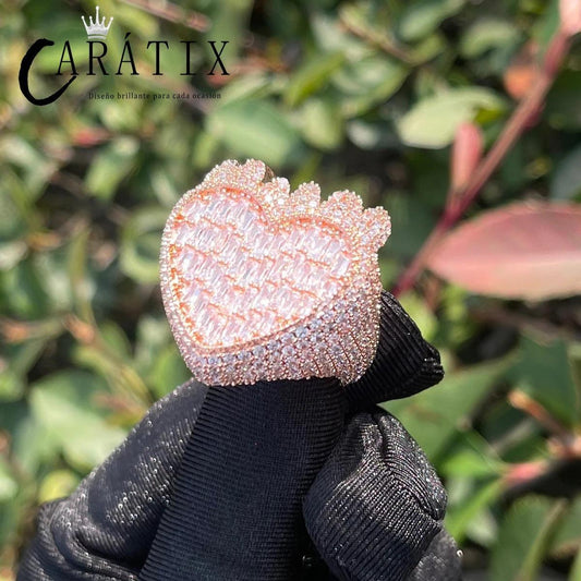 CARÁTIX Love Flame Ring | Real Electroplated Ladder Fang Hip Hop Jewelry for Men - CaratixJewelry