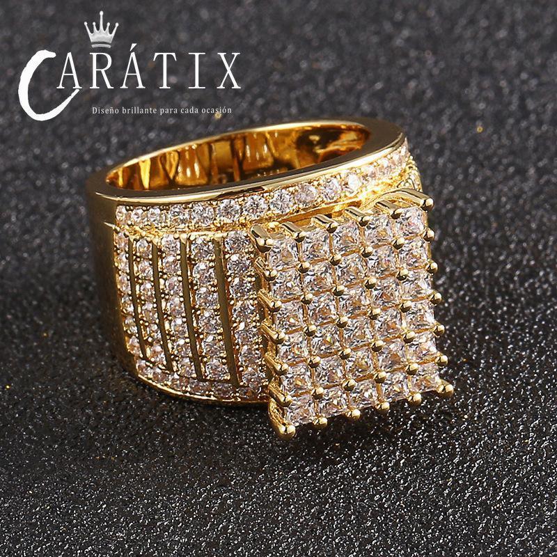 CARÁTIX Micro-Inlaid Zircon Ring | Real Electroplated High Quality Hip Hop Jewelry for Men - CaratixJewelry