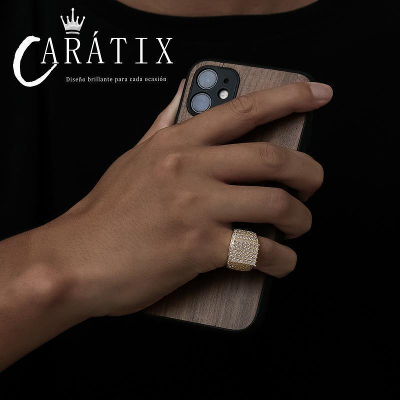 CARÁTIX Micro-Inlaid Zircon Ring | Real Electroplated High Quality Hip Hop Jewelry for Men - CaratixJewelry