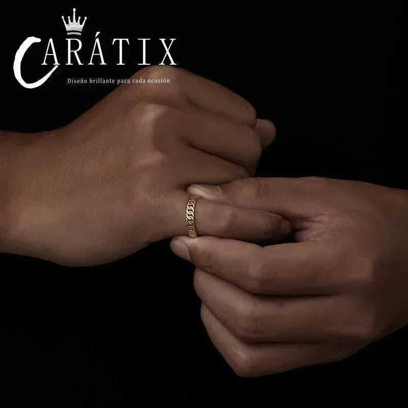 CARÁTIX New Classic Glossy Couple Ring – Plated Personality Simple Unisex Ring | High-Quality Hip-Hop Jewelry - CaratixJewelry
