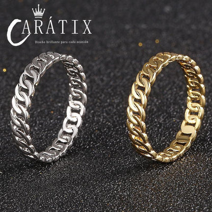 CARÁTIX New Classic Glossy Couple Ring – Plated Personality Simple Unisex Ring | High-Quality Hip-Hop Jewelry - CaratixJewelry