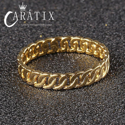 CARÁTIX New Classic Glossy Couple Ring – Plated Personality Simple Unisex Ring | High-Quality Hip-Hop Jewelry - CaratixJewelry