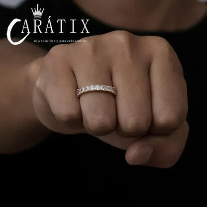 CARÁTIX New Classic Square Couple Ring – Plated Personality Simple Unisex Ring | High-Quality Hip-Hop Jewelry - CaratixJewelry