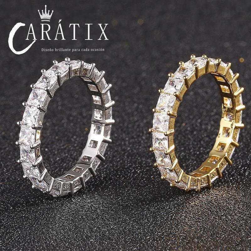 CARÁTIX New Classic Square Couple Ring – Plated Personality Simple Unisex Ring | High-Quality Hip-Hop Jewelry - CaratixJewelry