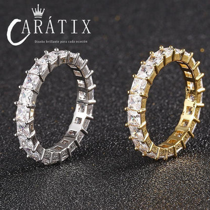 CARÁTIX New Classic Square Couple Ring – Plated Personality Simple Unisex Ring | High-Quality Hip-Hop Jewelry - CaratixJewelry