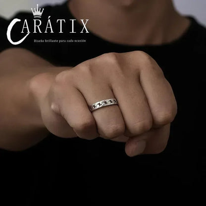 CARÁTIX New Couple Ring – Plated Niche Design Simple Personality Unisex Twist Ring | High-Quality Hip-Hop Jewelry - CaratixJewelry