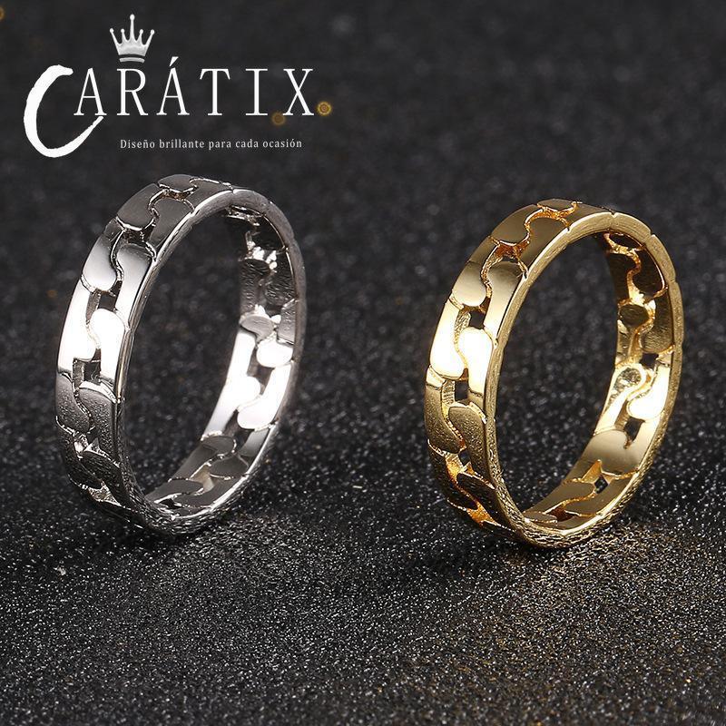 CARÁTIX New Couple Ring – Plated Niche Design Simple Personality Unisex Twist Ring | High-Quality Hip-Hop Jewelry - CaratixJewelry