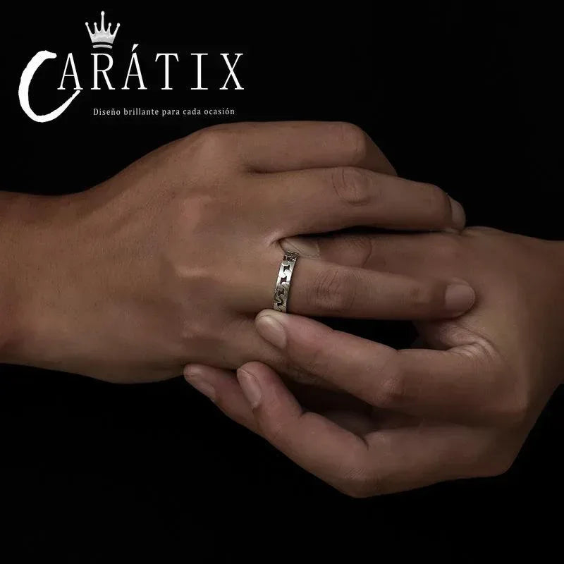 CARÁTIX New Couple Ring – Plated Niche Design Simple Personality Unisex Twist Ring | High-Quality Hip-Hop Jewelry - CaratixJewelry