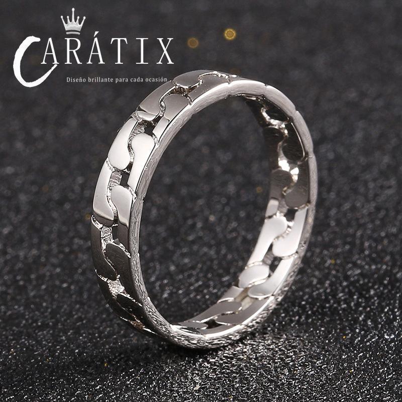 CARÁTIX New Couple Ring – Plated Niche Design Simple Personality Unisex Twist Ring | High-Quality Hip-Hop Jewelry - CaratixJewelry