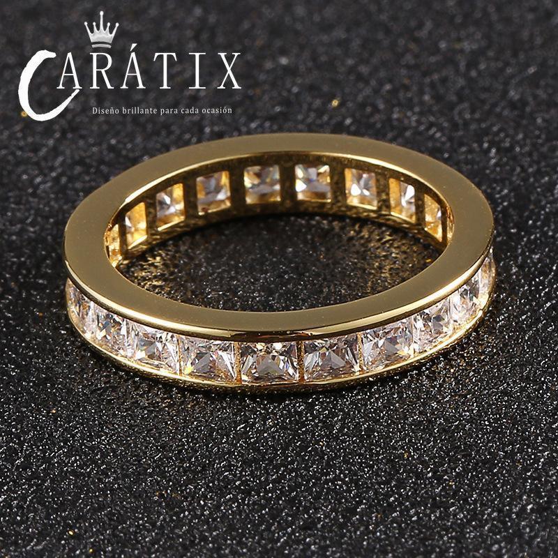 CARÁTIX New Creative Square Couple Ring – Plated Niche Design Simple Personality Unisex High-Quality Hip-Hop Ring - CaratixJewelry