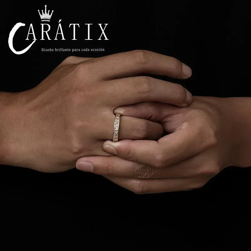 CARÁTIX New Creative Square Couple Ring – Plated Niche Design Simple Personality Unisex High-Quality Hip-Hop Ring - CaratixJewelry