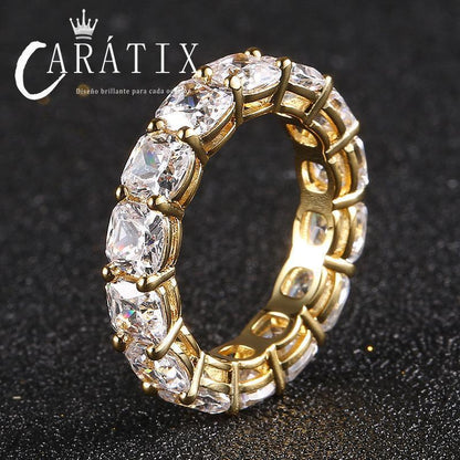 CARÁTIX New Hip-Hop Men's Ring – Real Electroplated Single-Row Micro-Inlaid Large Zircon Ring | High-Quality Hip-Hop Jewelry - CaratixJewelry