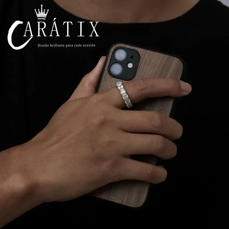 CARÁTIX New Hip-Hop Men's Ring – Real Electroplated Single-Row Micro-Inlaid Large Zircon Ring | High-Quality Hip-Hop Jewelry - CaratixJewelry