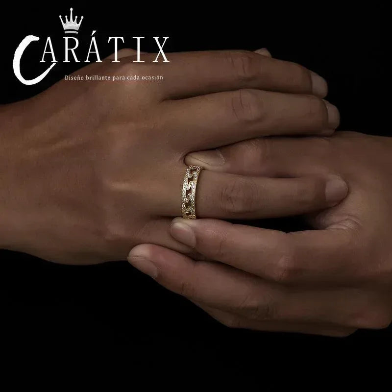 CARÁTIX New Retro Full Zircon Personalized Hip-Hop Ring – Fashion Trend Men’s & Women’s Ring | High-Quality Hip-Hop Jewelry - CaratixJewelry