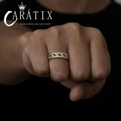 CARÁTIX New Retro Full Zircon Personalized Hip-Hop Ring – Fashion Trend Men’s & Women’s Ring | High-Quality Hip-Hop Jewelry - CaratixJewelry