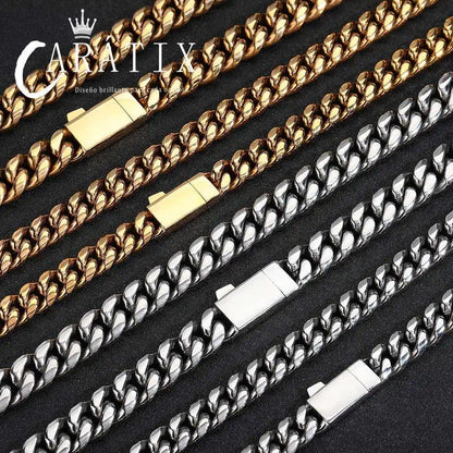 CARÁTIX – NUOYA Custom Logo Miami Cuban Link Chain Necklace | Hip Hop Jewelry for Men & Women, Street Style Cuban Link - CaratixJewelry