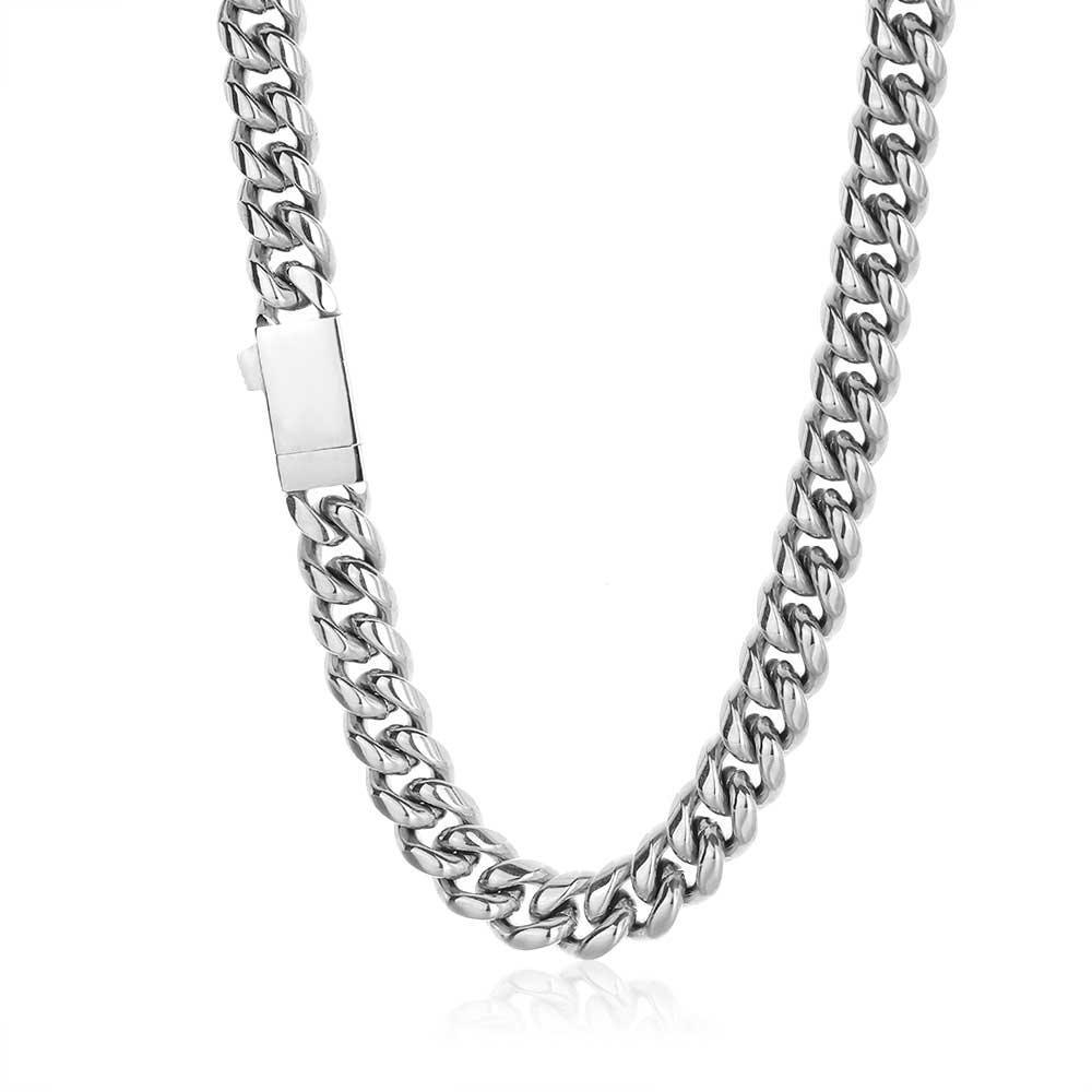 CARÁTIX – NUOYA Custom Logo Miami Cuban Link Chain Necklace | Hip Hop Jewelry for Men & Women, Street Style Cuban Link - CaratixJewelry