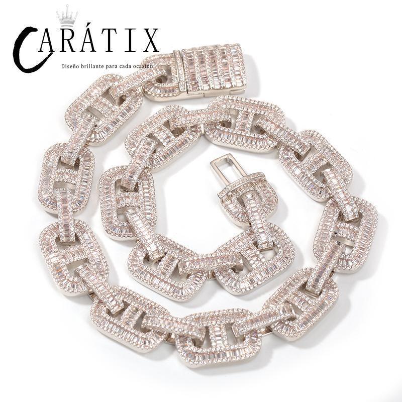 CARÁTIX Pink CZ Pig Nose Chain | Iced Out Coffee Beans Hip Hop Necklace for Men & Women - CaratixJewelry