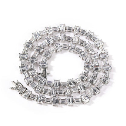 CARÁTIX Pink & White Square CZ Tennis Chain Necklace – Iced Out Hip Hop Bling Jewelry for Men & Women - CaratixJewelry