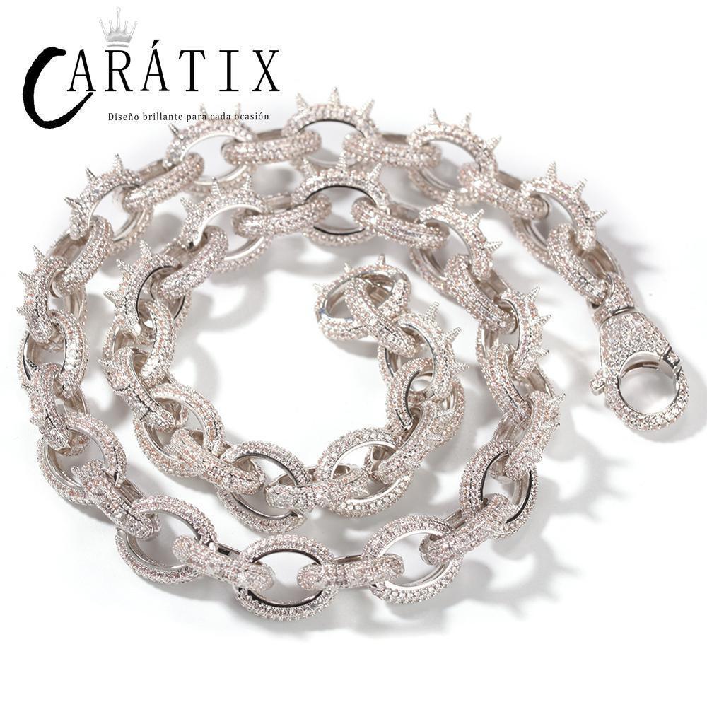 CARÁTIX Rivet O Link Chain | AAA+ CZ Iced Out Hip Hop Necklace for Men - CaratixJewelry