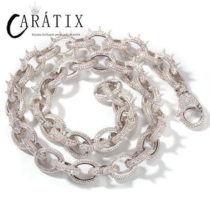 CARÁTIX Rivet O Link Chain | AAA+ CZ Iced Out Hip Hop Necklace for Men - CaratixJewelry