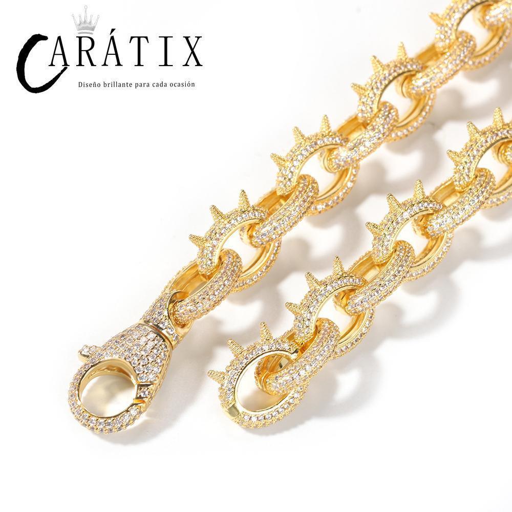 CARÁTIX Rivet O Link Chain | AAA+ CZ Iced Out Hip Hop Necklace for Men - CaratixJewelry
