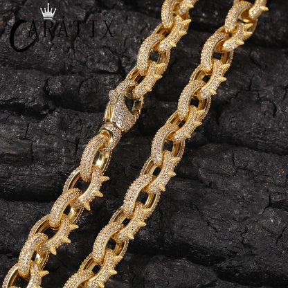 CARÁTIX Rivet O Link Chain | AAA+ CZ Iced Out Hip Hop Necklace for Men - CaratixJewelry