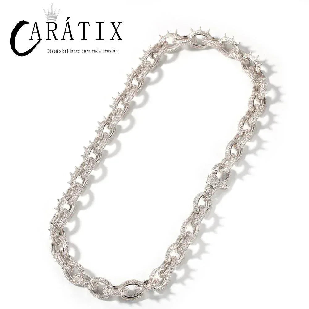CARÁTIX Rivet O Link Chain | AAA+ CZ Iced Out Hip Hop Necklace for Men - CaratixJewelry
