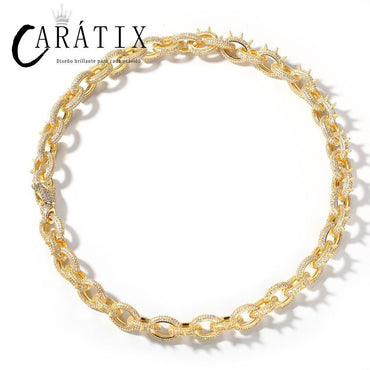 CARÁTIX Rivet O Link Chain | AAA+ CZ Iced Out Hip Hop Necklace for Men - CaratixJewelry