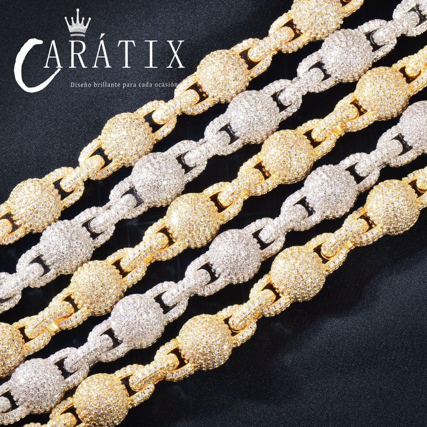 CARÁTIX – Round Bead Sphere Chain Necklace | Hip Hop Street Style Jewelry for Men & Women - CaratixJewelry