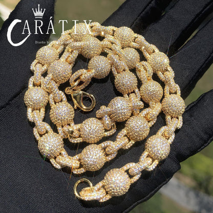 CARÁTIX – Round Bead Sphere Chain Necklace | Hip Hop Street Style Jewelry for Men & Women - CaratixJewelry