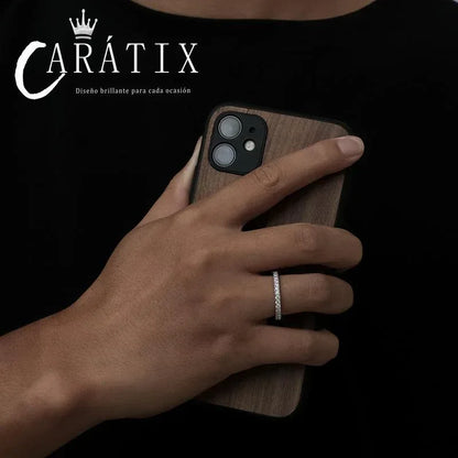 CARÁTIX Single-Row Zircon Couple Ring | Plated Unisex High Quality Hip Hop Jewelry - CaratixJewelry