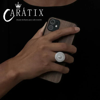 CARÁTIX Source Men's Classic Large Ring – Real Electroplating Micro-Studded Zircon Hip-Hop Ring | High-Quality Hip-Hop Jewelry - CaratixJewelry