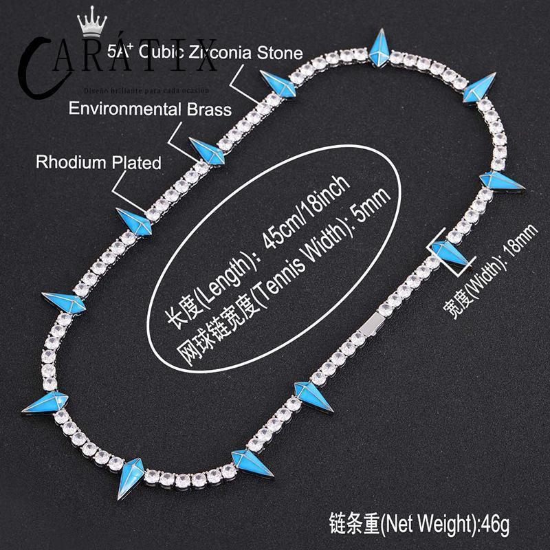 CARÁTIX Spike Tennis Chain | 3A+ CZ Iced Out Hip Hop Necklace for Men - CaratixJewelry