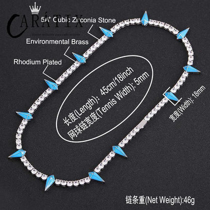 CARÁTIX Spike Tennis Chain | 3A+ CZ Iced Out Hip Hop Necklace for Men - CaratixJewelry