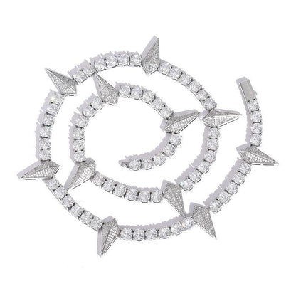 CARÁTIX Spike Tennis Chain | 3A+ CZ Iced Out Hip Hop Necklace for Men - CaratixJewelry