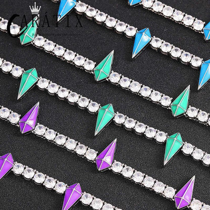 CARÁTIX Spike Tennis Chain | 3A+ CZ Iced Out Hip Hop Necklace for Men - CaratixJewelry