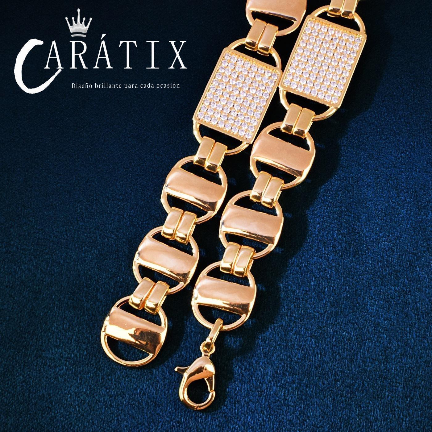 CARÁTIX Square Box Chain Necklace – AAAAA Zircon Iced Out Hip Hop Bling Jewelry for Men | Multi-Size Chino Link Chain - CaratixJewelry