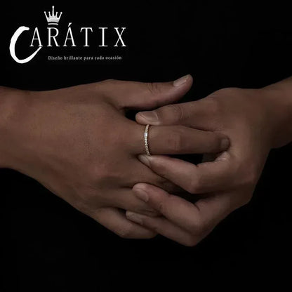 CARÁTIX Square Couple Ring | Plated Unisex Hip Hop Jewelry for Men & Women - CaratixJewelry