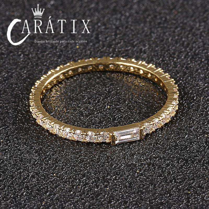 CARÁTIX Square Couple Ring | Plated Unisex Hip Hop Jewelry for Men & Women - CaratixJewelry