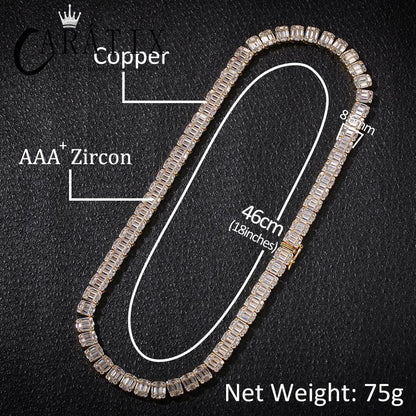 CARÁTIX Square CZ Iced Out Tennis Chain Choker Necklace for Men - CaratixJewelry