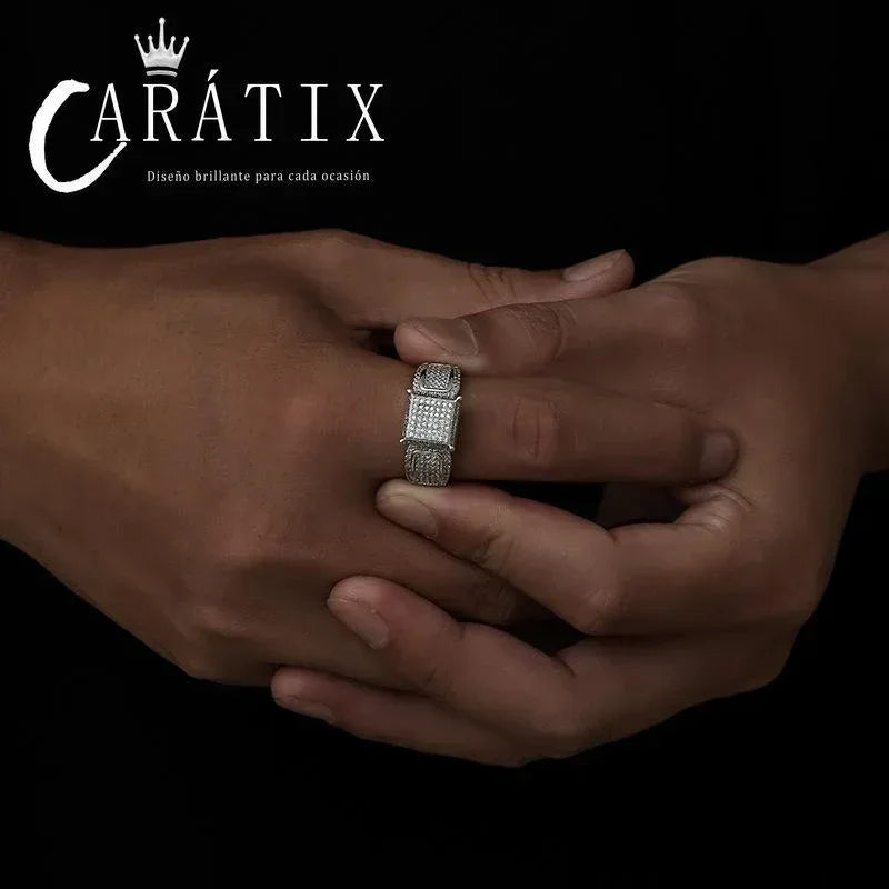 CARÁTIX Square Zircon Ring | Micro-Inlaid High Quality Hip Hop Jewelry for Men - CaratixJewelry