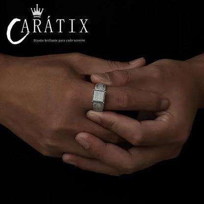 CARÁTIX Square Zircon Ring | Micro-Inlaid High Quality Hip Hop Jewelry for Men - CaratixJewelry