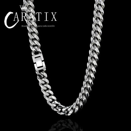 CARÁTIX Stainless Steel Miami Cuban Curb Chain Necklace – 6/8/10/12mm Hip Hop Jewelry for Men | Durable Gift for Him - CaratixJewelry